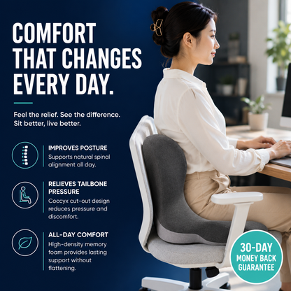Velora™ Orthopedic Seat Cushion | Relieve Tailbone & Lower Back Pressure