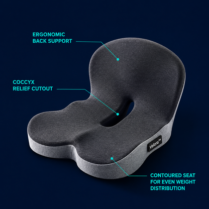 Velora™ Orthopedic Seat Cushion | Relieve Tailbone & Lower Back Pressure